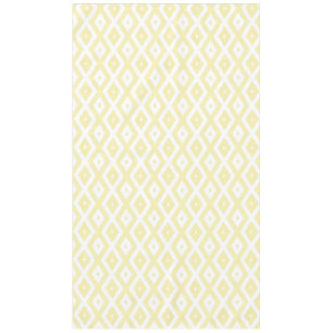 Toalha De Mesa Padrão de diamante amarelo pálido e branco