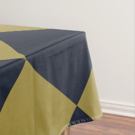 Toalha De Mesa Padrão de Diamante Azul Elegante Dourado e Marinho