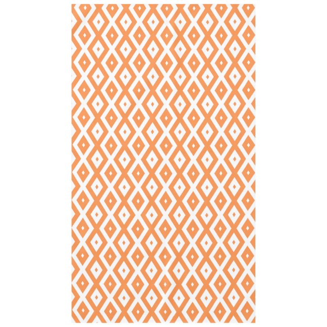 Toalha De Mesa Padrão de diamante branco e laranja (Frente)