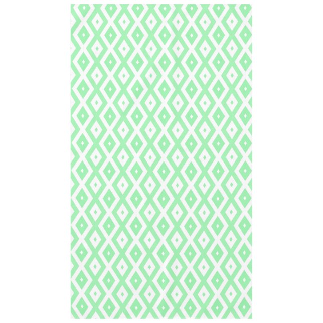 Toalha De Mesa Padrão de diamante verde e branco (Frente)