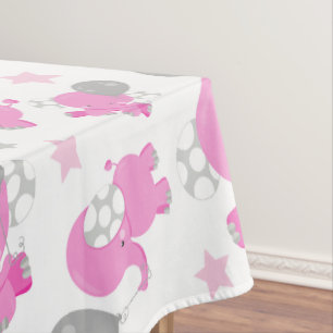Toalha De Mesa Padrão De Elefantes Rosa, Elefantes Cutes, Estrela