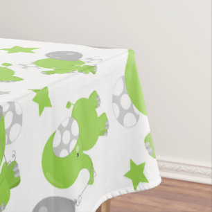 Toalha De Mesa Padrão De Elefantes Verdes, Elefantes Cutes, Estre