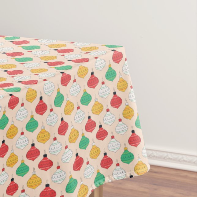 Toalha De Mesa Padrão de Enfeites de natal Retroativos (Posição Original)