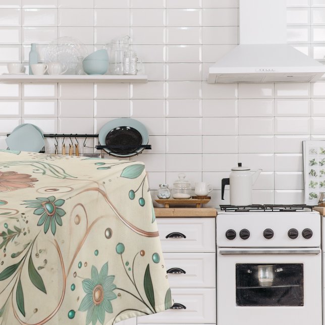 Toalha De Mesa Padrão de Erva Boho  (Criador carregado)
