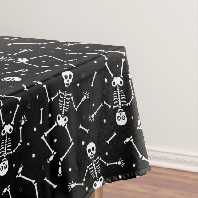 Toalha De Mesa Padrão de Esqueleto de Halloween (Posição Original)