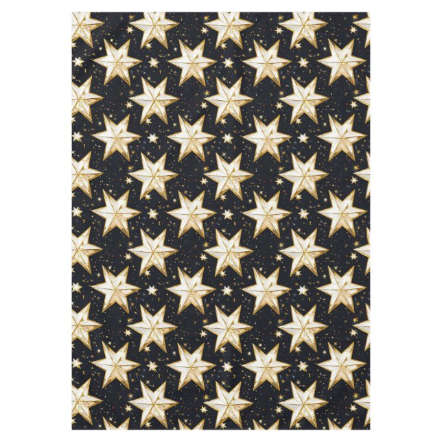 Toalha De Mesa padrão de estrelas douradas (Frente)