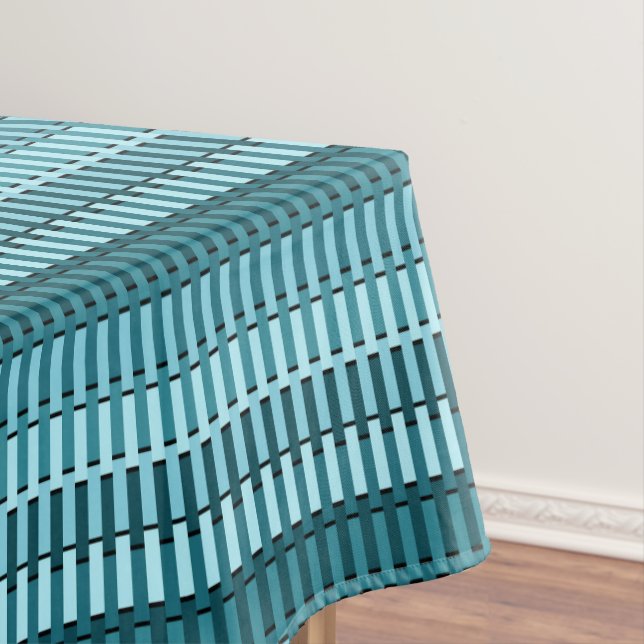 Toalha De Mesa Padrão de faixa de Abstrato Na moda moderno azul-l (Posição Original)