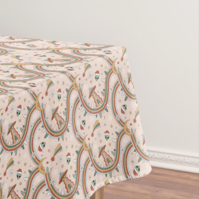 Toalha De Mesa Padrão de Férias do Rainbow, Alienígena de Árvore  (Posição Original)