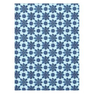 Toalha De Mesa Padrão de Floco de Neve Azul