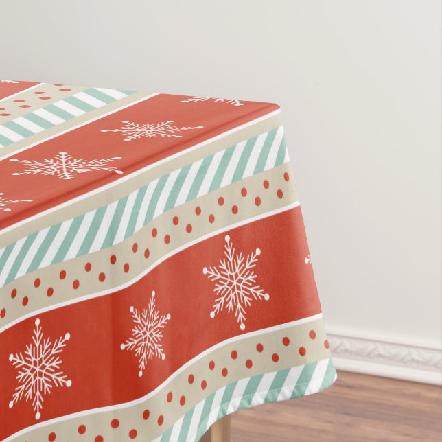 Toalha De Mesa Padrão de Flocos de Neve da Casa Vermelha de natai (Posição Original)