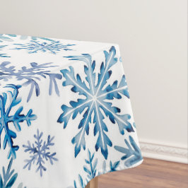 Toalha De Mesa Padrão de Flocos de Neve em Aquarela