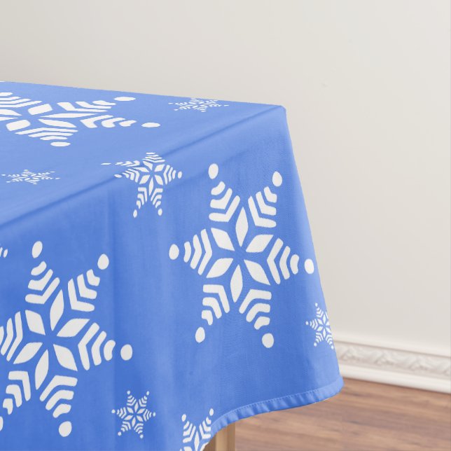 Toalha De Mesa Padrão de flocos de neve, flocos de neve brancos,  (Posição Original)