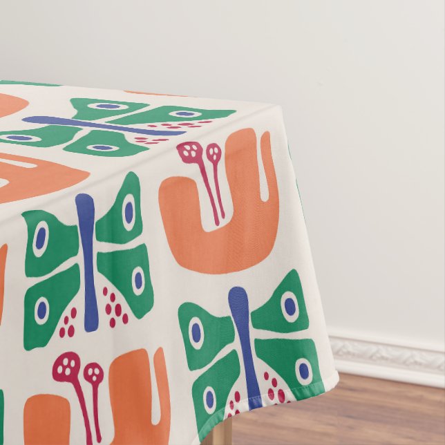 Toalha De Mesa Padrão de Flor da Borboleta (Posição Original)