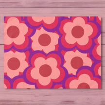 Padrão de Flor de Hippie Retro de Cor Negrito