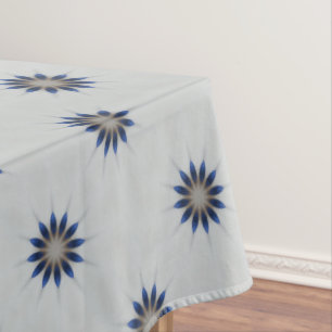 Toalha De Mesa Padrão de Flor do Caleidoscópio de Cinzas Azuis El