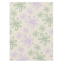 Padrão de Flor Pequeno Púrpura Verde Retroativa