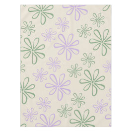 Toalha De Mesa Padrão de Flor Pequeno Púrpura Verde Retroativa