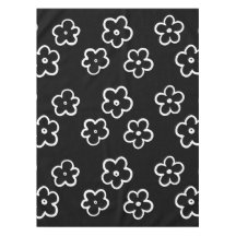 Padrão de Flor Preto e Branco