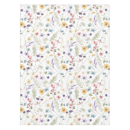 Toalha De Mesa Padrão De Flor Selvagem E Borboletas