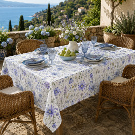 Toalha De Mesa Padrão de Flor Silvestre Aquarela Amarela Roxa Azu