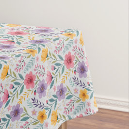 Toalha De Mesa Padrão de flor silvestre simples cinza