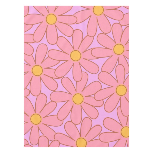 Toalha De Mesa Padrão de Flor Simples, Floral Púrpura, de pré-dis (Frente)