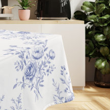 Padrão de Flores Azuis Clássicas Toile azul francê