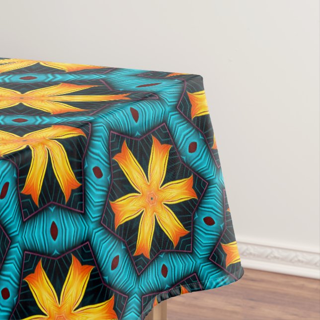 Toalha De Mesa Padrão de Flores de Abstrato Bonito (Posição Original)