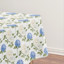 Toalha De Mesa Padrão de Flores de Hidrangea Azul Elegante