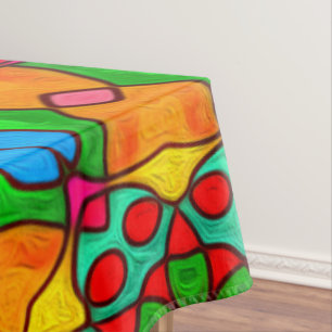 Toalha De Mesa Padrão de Flores Estéticas