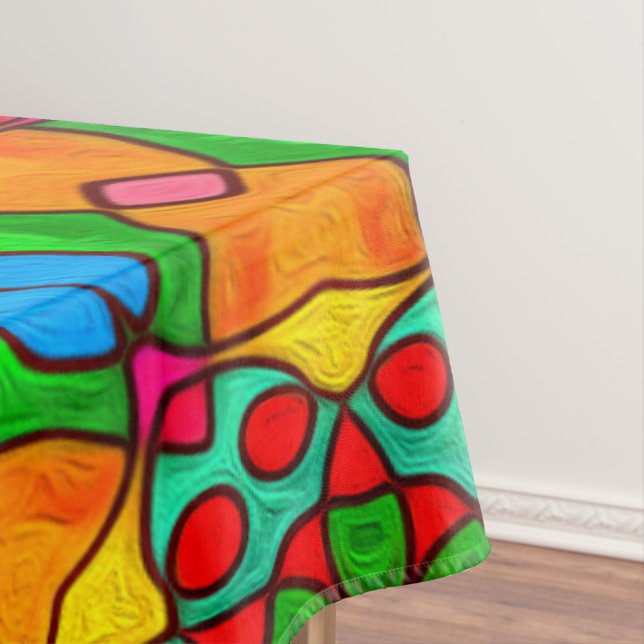 Toalha De Mesa Padrão de Flores Estéticas (Posição Original)