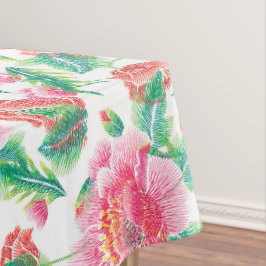 Toalha De Mesa Padrão de Flores Rosa Brilhante