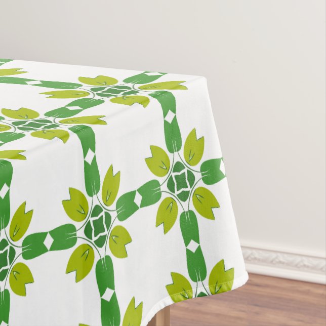 Toalha De Mesa Padrão De Folha, Padrão De Folhas, Folhas Verdes (Posição Original)