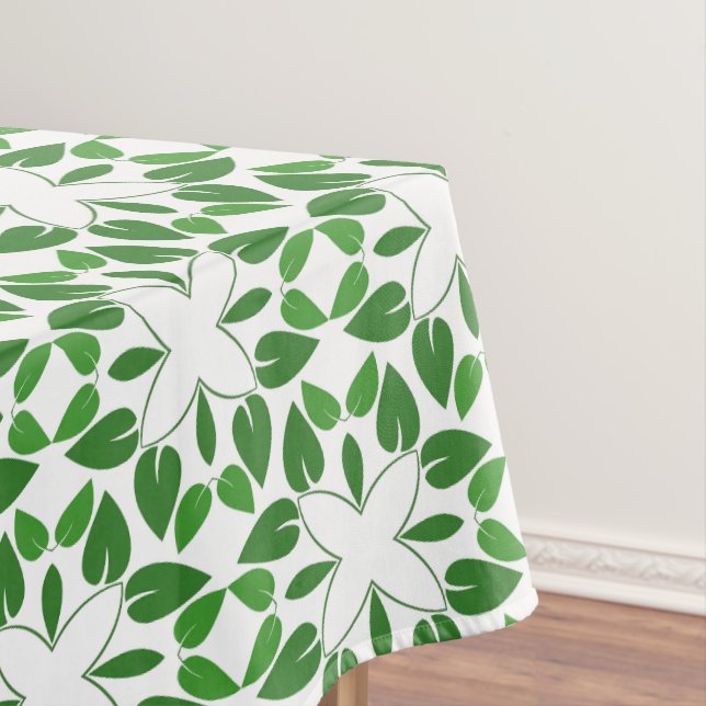 Toalha De Mesa Padrão De Folha, Padrão De Folhas, Folhas Verdes (Posição Original)