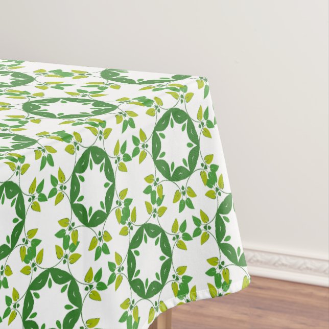 Toalha De Mesa Padrão De Folha, Padrão De Folhas, Folhas Verdes (Posição Original)