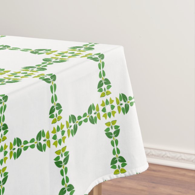 Toalha De Mesa Padrão De Folha, Padrão De Folhas, Folhas Verdes (Posição Original)