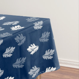 Toalha De Mesa Padrão de Folhas Antigas Azul marinho