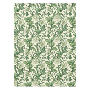 Toalha De Mesa Padrão de folhas de acanto verde escuro ornamentad