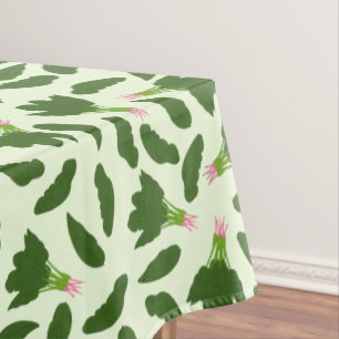 Toalha De Mesa Padrão de Folhas de Espinafre Verde