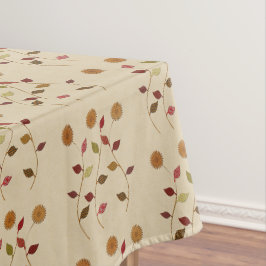 Toalha De Mesa Padrão de Folhas de Olhar Linen