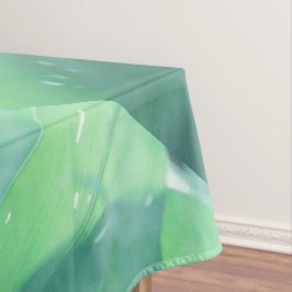 Toalha De Mesa Padrão de Folhas de Plantas Verdes Pálidas