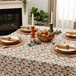 Toalha De Mesa Padrão de folhas de terracota e salva do outono