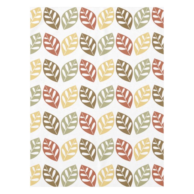 Toalha De Mesa Padrão de Folhas Retroativas (Frente)