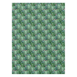 Toalha De Mesa Padrão de Folhas Tropicais - Folhagem Verde