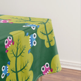 Toalha De Mesa Padrão de Folhas Verde Bonitas