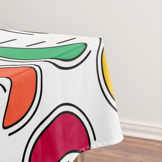 Toalha De Mesa Padrão de Formas frutas Doces (Posição Original)