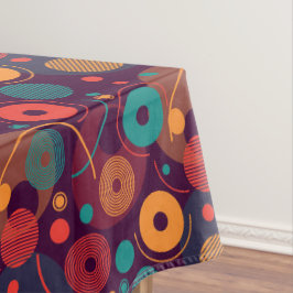 Toalha De Mesa Padrão de Formas Geométricas Multicolores