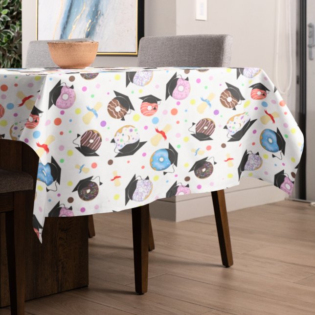 Toalha De Mesa Padrão de Formatura Donuts e Diplomas (Criador carregado)