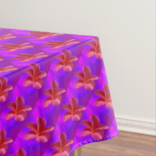 Toalha De Mesa Padrão De Frangipani Rosa Quente E Roxo,