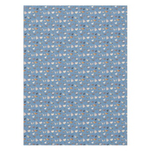 Toalha De Mesa Padrão de frango com aquarela azul de denim